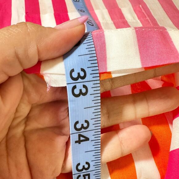 NWOT Beach Riot Alexa Striped Button Up Shirt Swim Cover Pink Women Petite Large - Picture 6 of 8